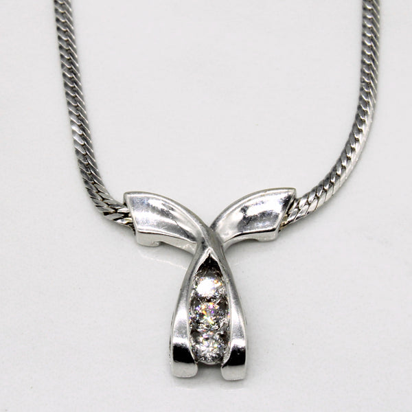 Tension Set Diamond Pendant Necklace | 0.25ctw | 16