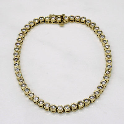 Bezel Set Diamond Tennis Bracelet | 2.80ctw | 7.25