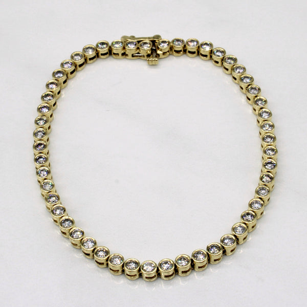 Bezel Set Diamond Tennis Bracelet | 2.80ctw | 7.25