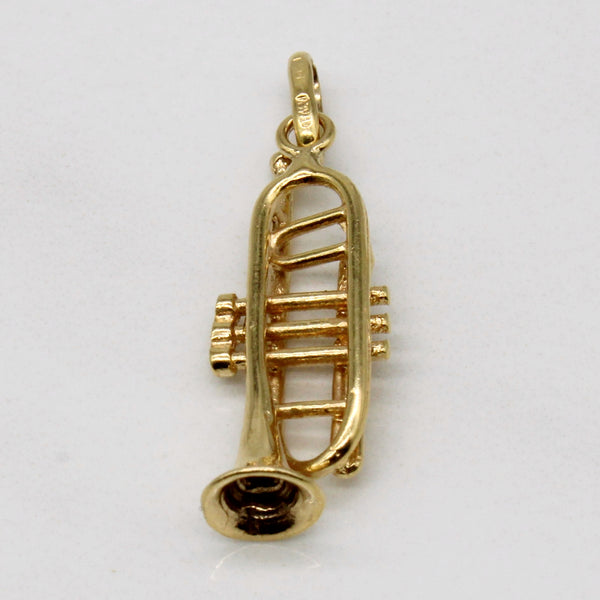 10k Yellow Gold Trombone Pendant