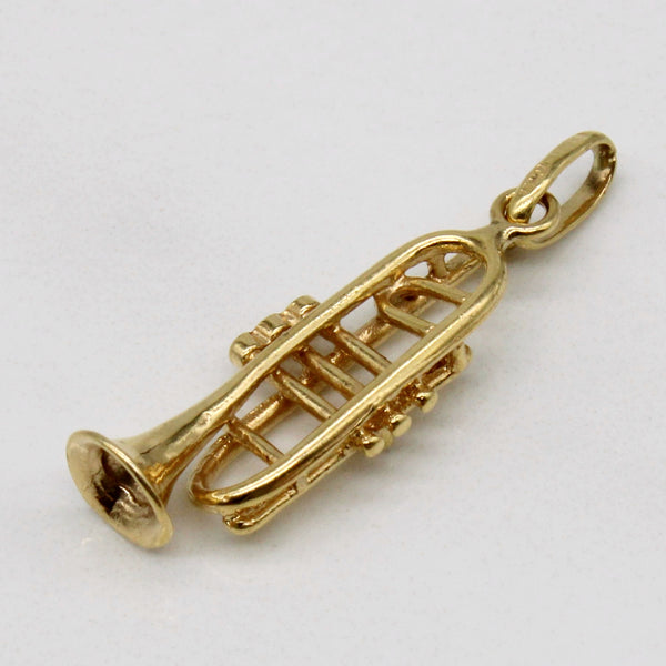 10k Yellow Gold Trombone Pendant