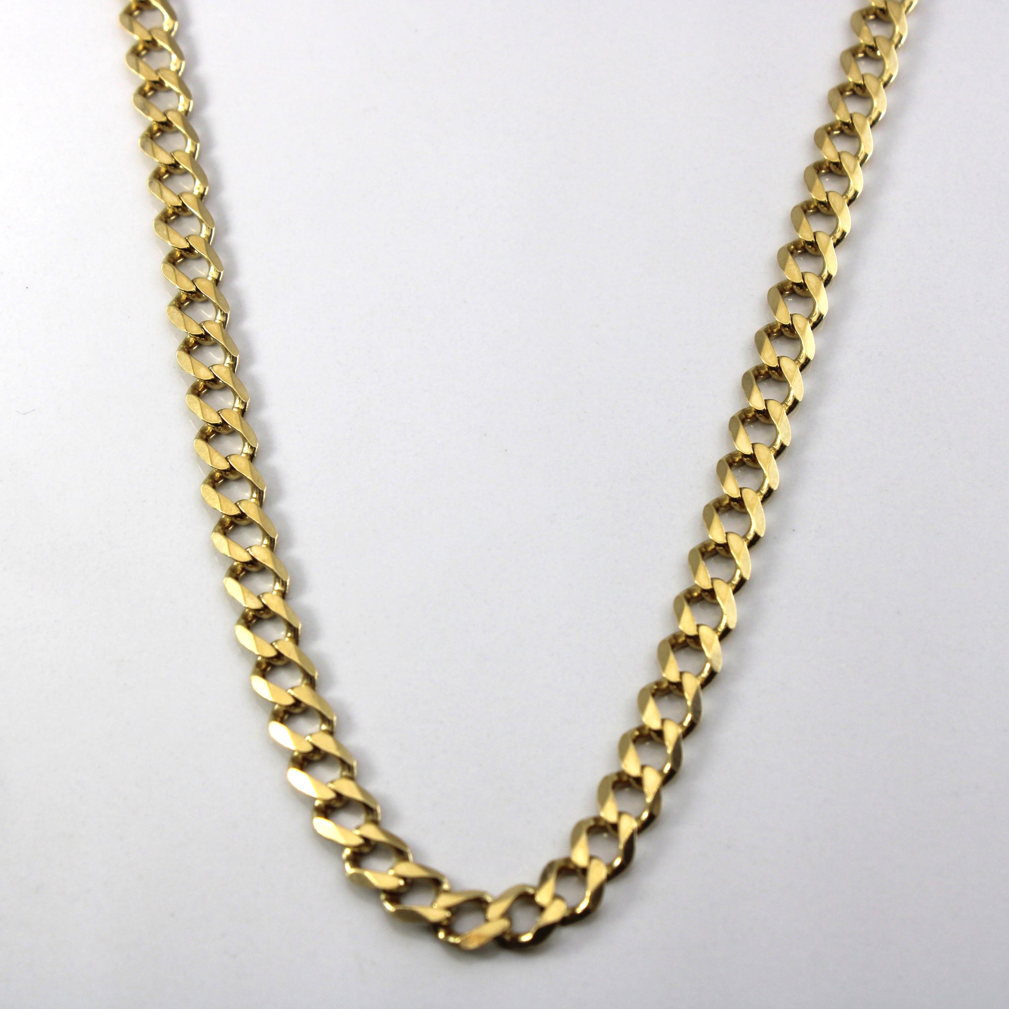 18k Yellow Gold Curb Link Chain | 22