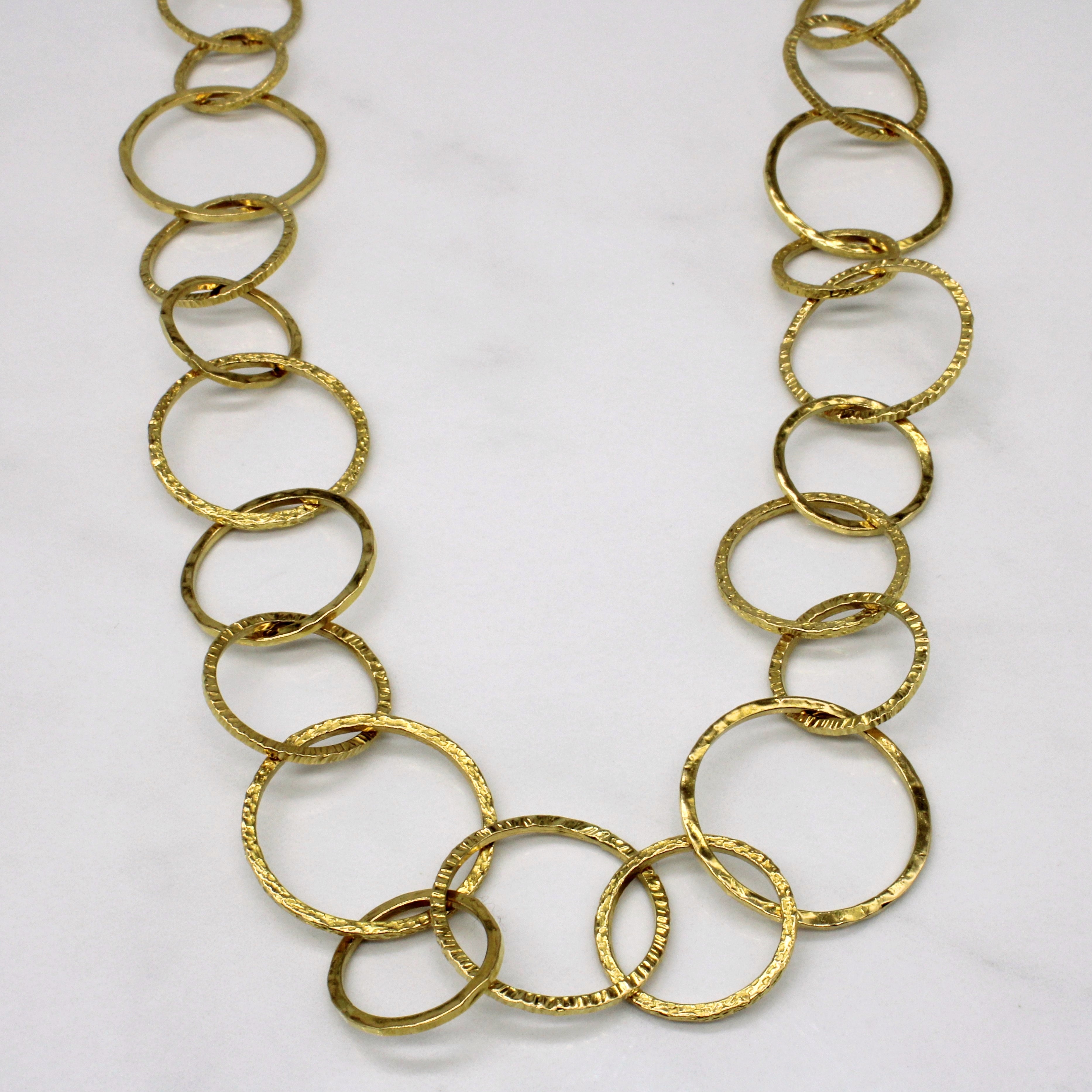 18k Yellow Gold Circle Link Necklace | 30" |