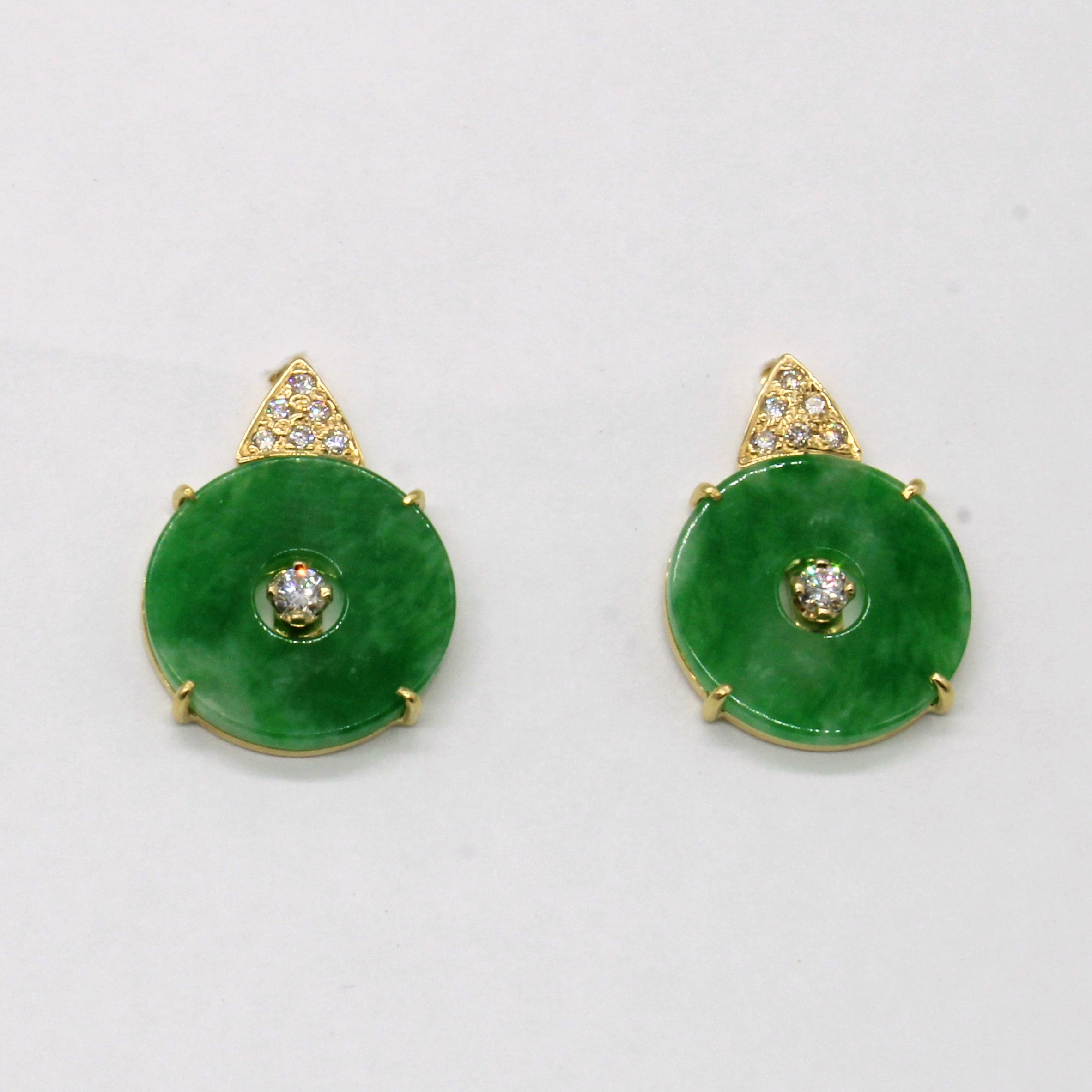 Jadeite & Diamond Earrings | 5.00ctw, 0.26ctw |