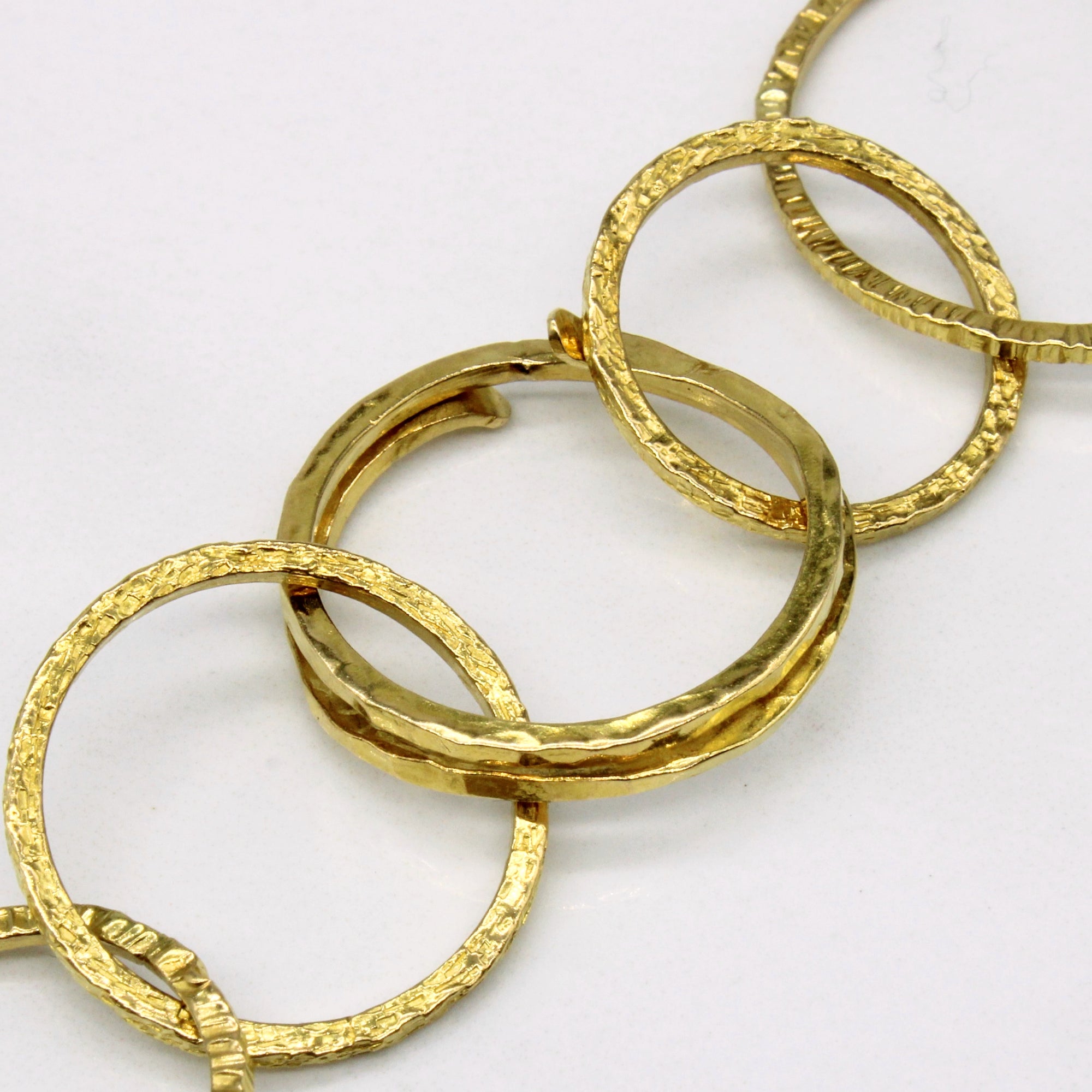 18k Yellow Gold Circle Link Necklace | 30