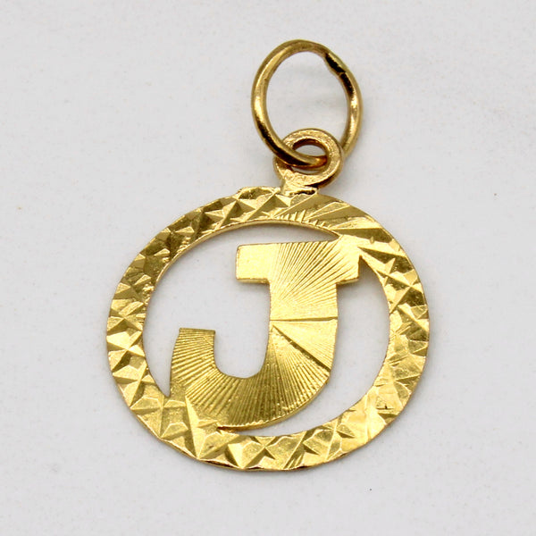 22k Yellow Gold 'J' Pendant
