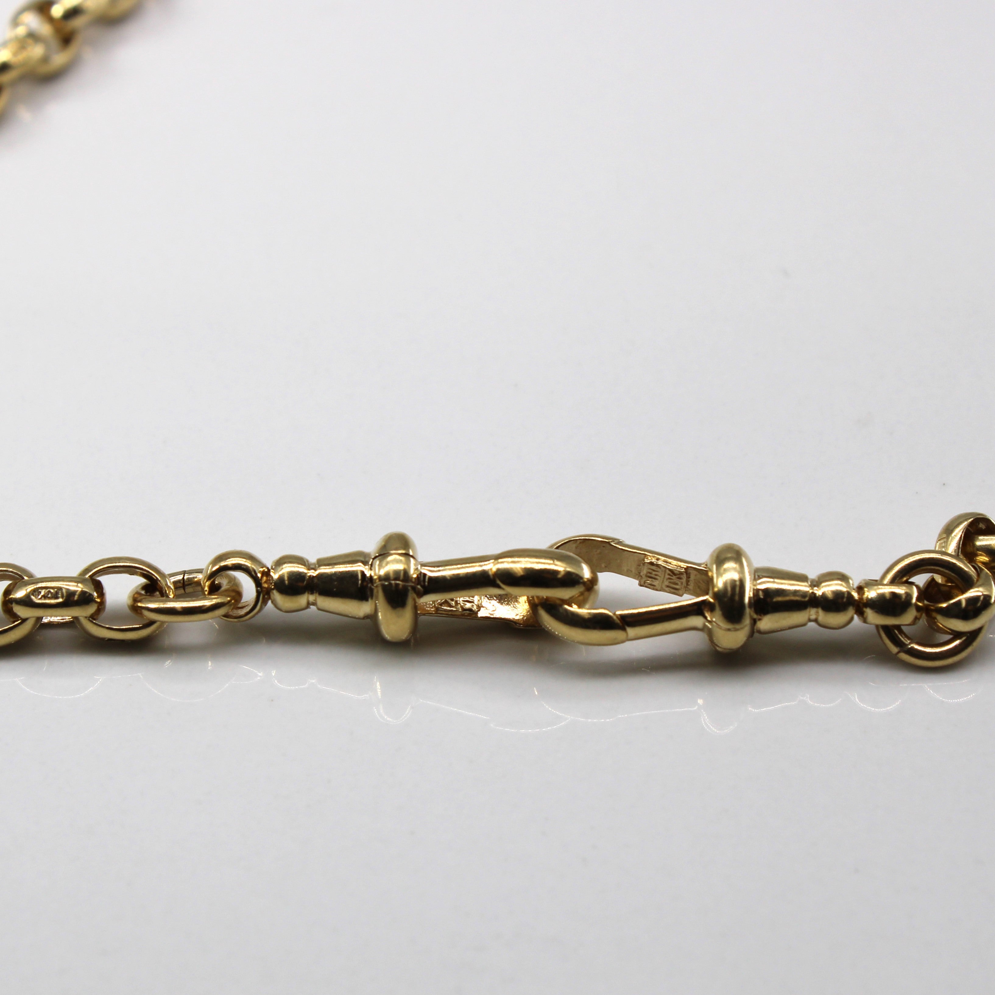 Chaîne de montre Rolo en or jaune 10 carats d'inspiration vintage | 20" |