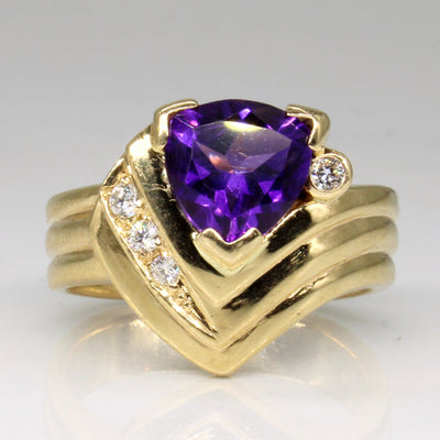 Amethyst & Diamond Cocktail Ring | 1.60ct, 0.09ct | SZ 6.5 |