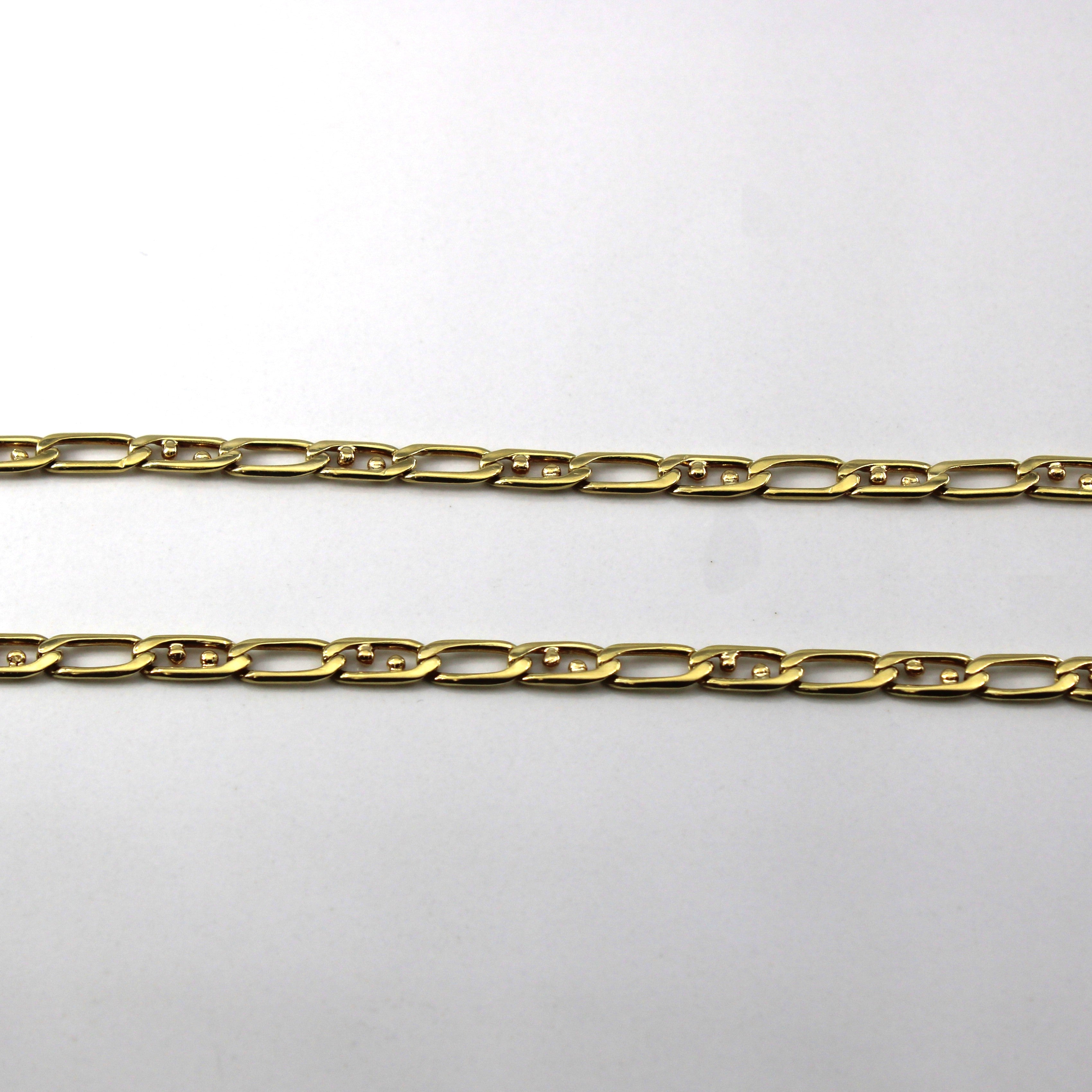 16k Yellow Gold Figaro Link Chain | 22"|