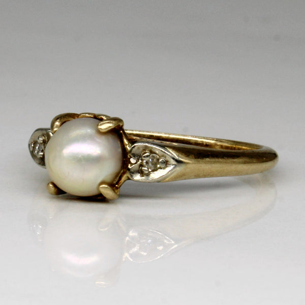 Pearl & Diamond Ring | 0.02ctw | SZ 5.25 |