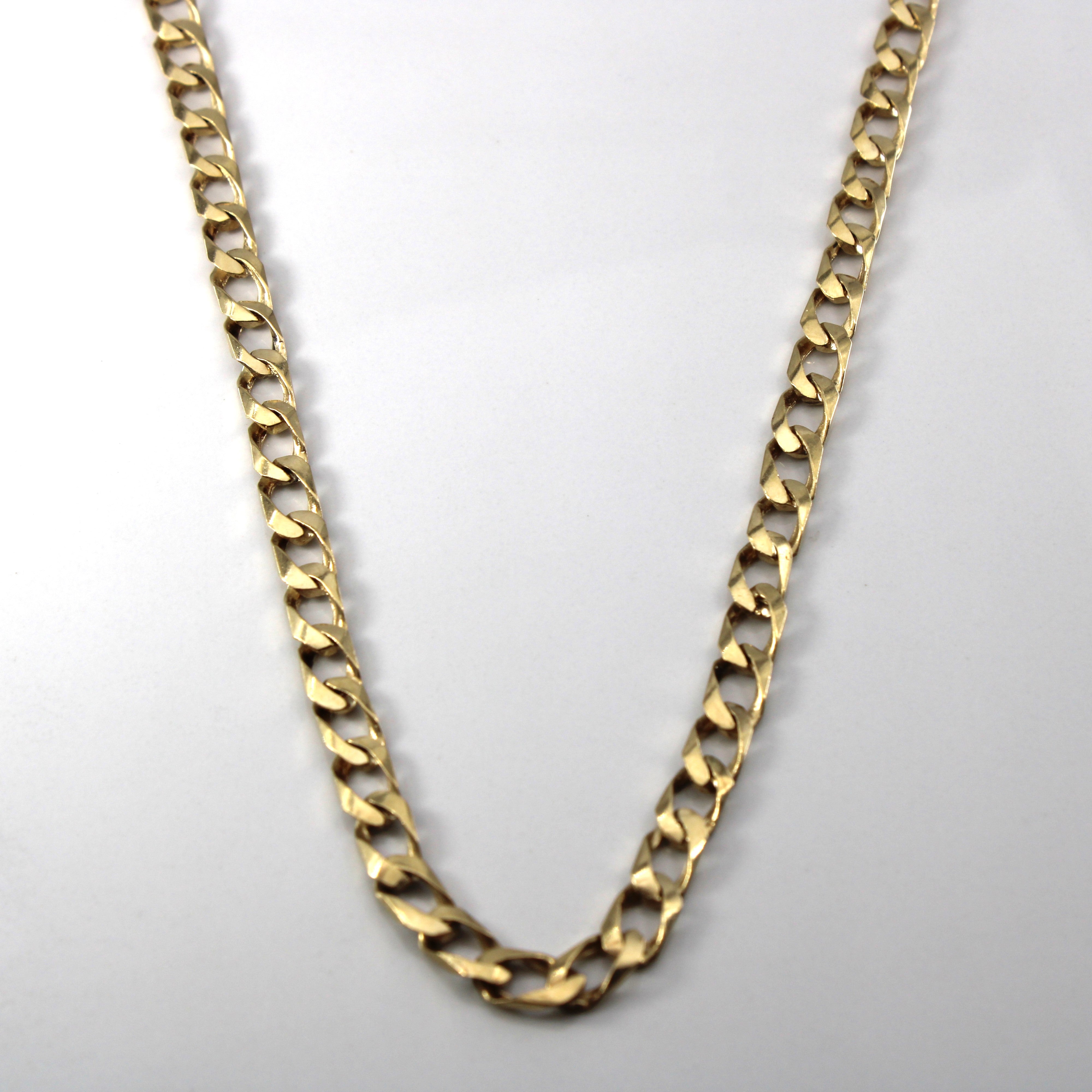 10k Yellow Gold Curb Link Chain | 18"|