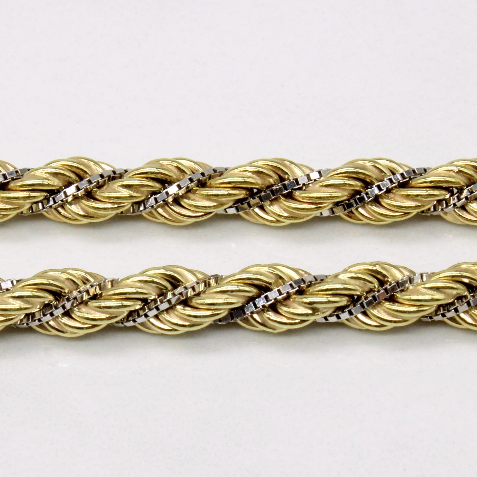 14k Two Tone Gold Rope Chain | 26