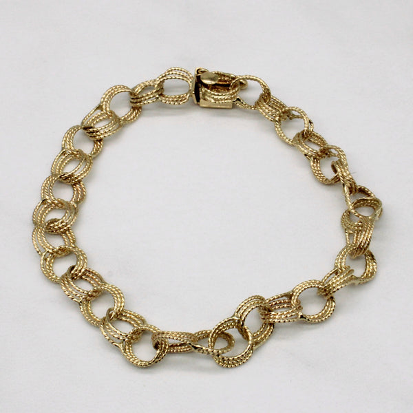 14k Yellow Gold Circle Link Bracelet | 7
