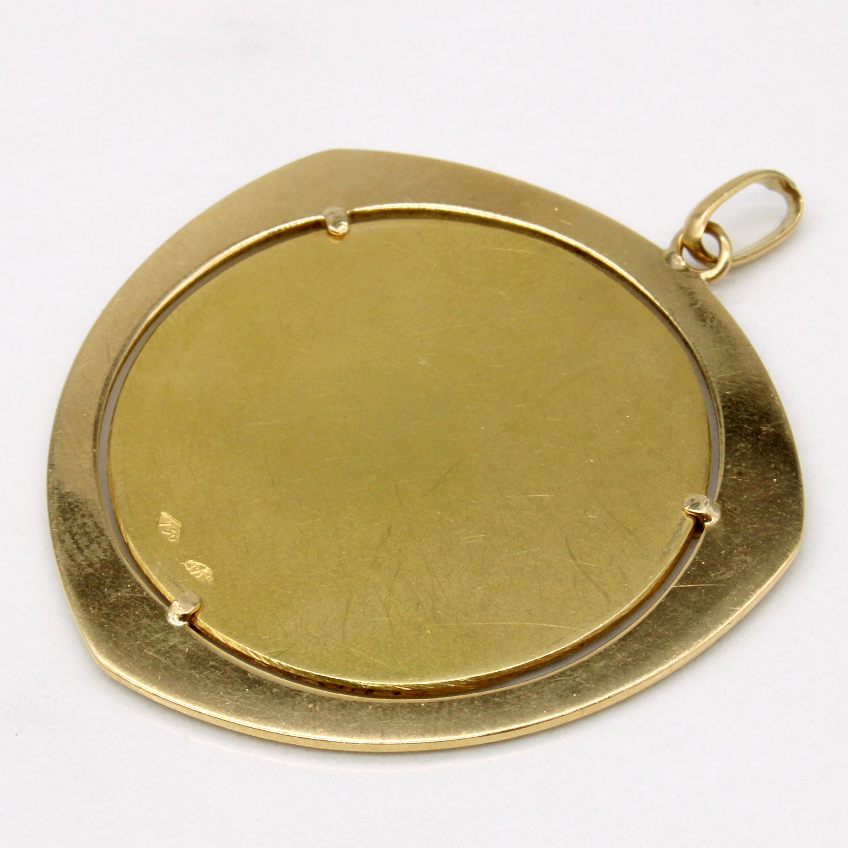 Vintage Italian 18k Yellow Gold Angel Pendant
