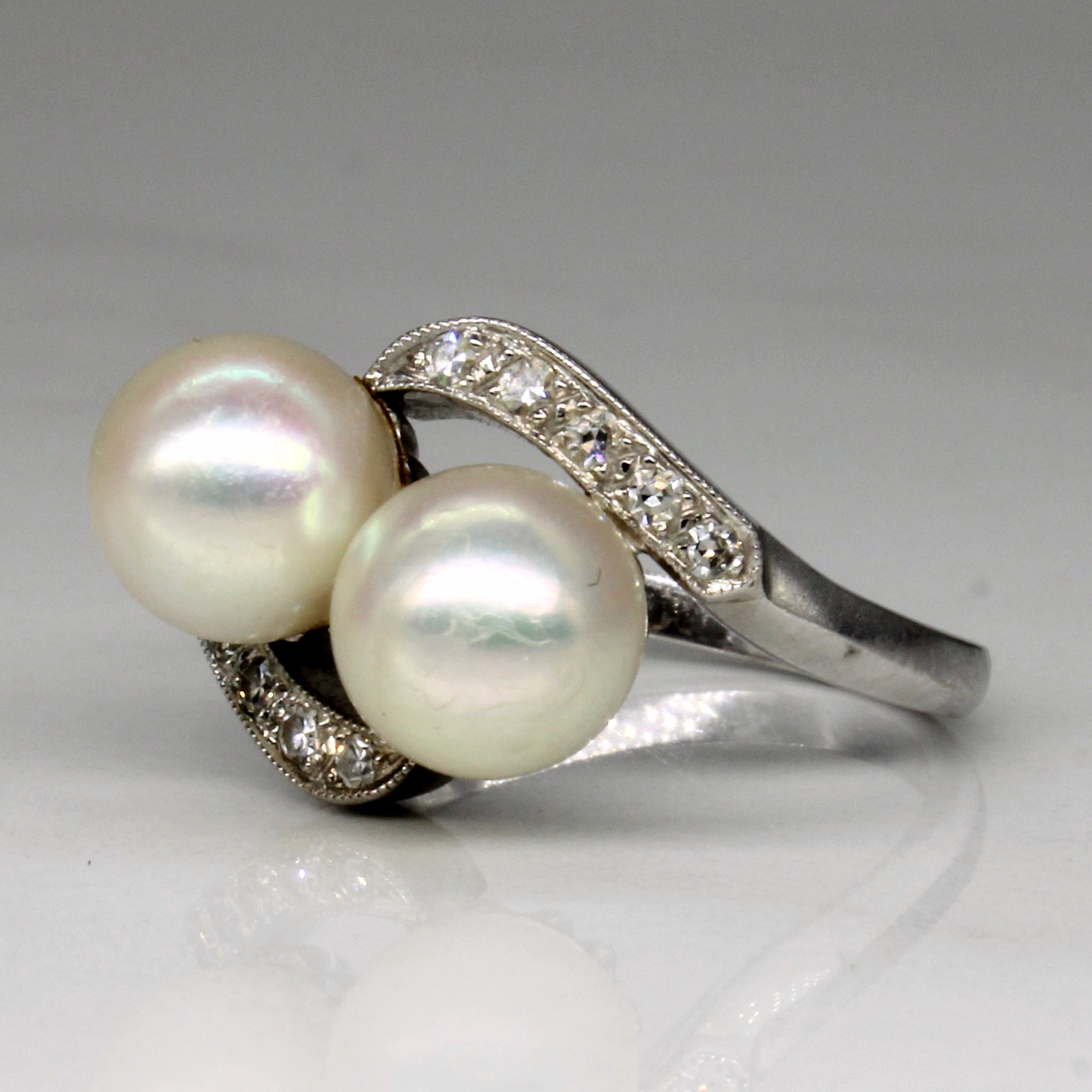 Birks' Pearl & Diamond Ring | 0.10ctw | SZ 6 |
