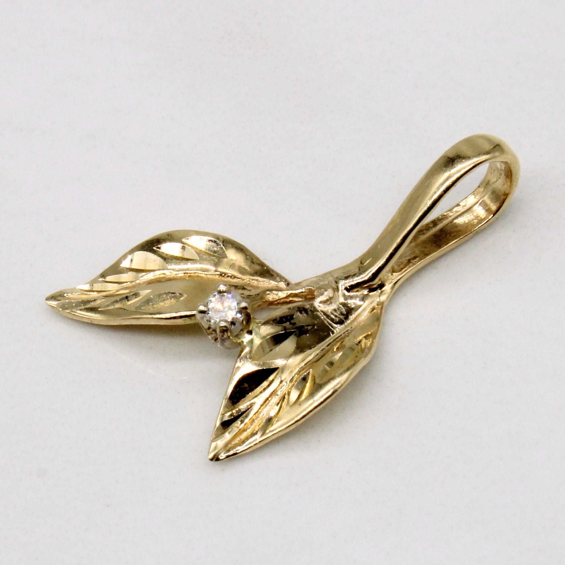 Pendentif feuille en diamant | 0,03 ct | 