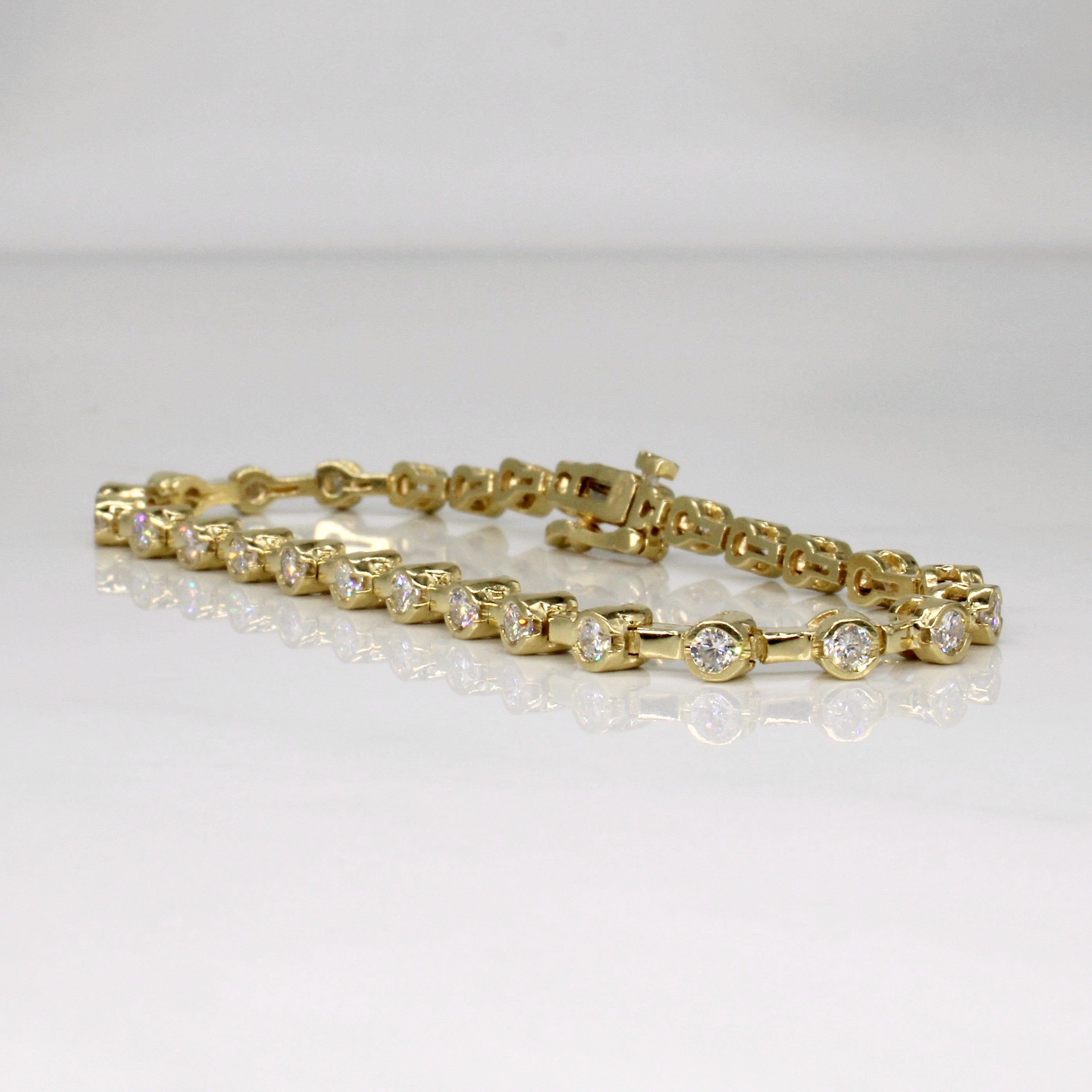 Bezel Set Diamond Bracelet | 2.25ctw | 7" |