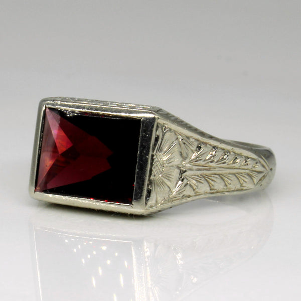 Art Deco Style Garnet Ring | 2.60ct | SZ 9.25 |