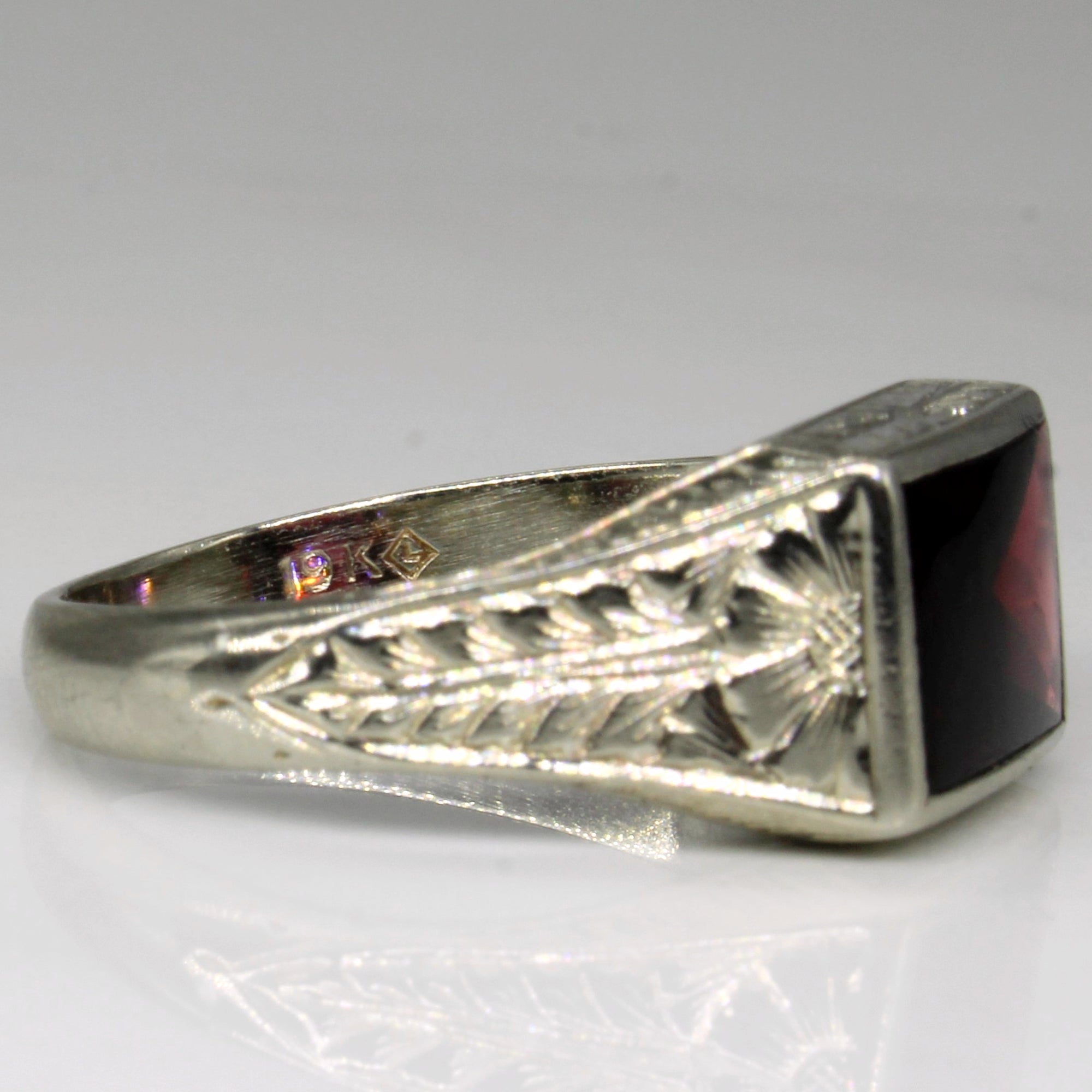 Art Deco Style Garnet Ring | 2.60ct | SZ 9.25 |