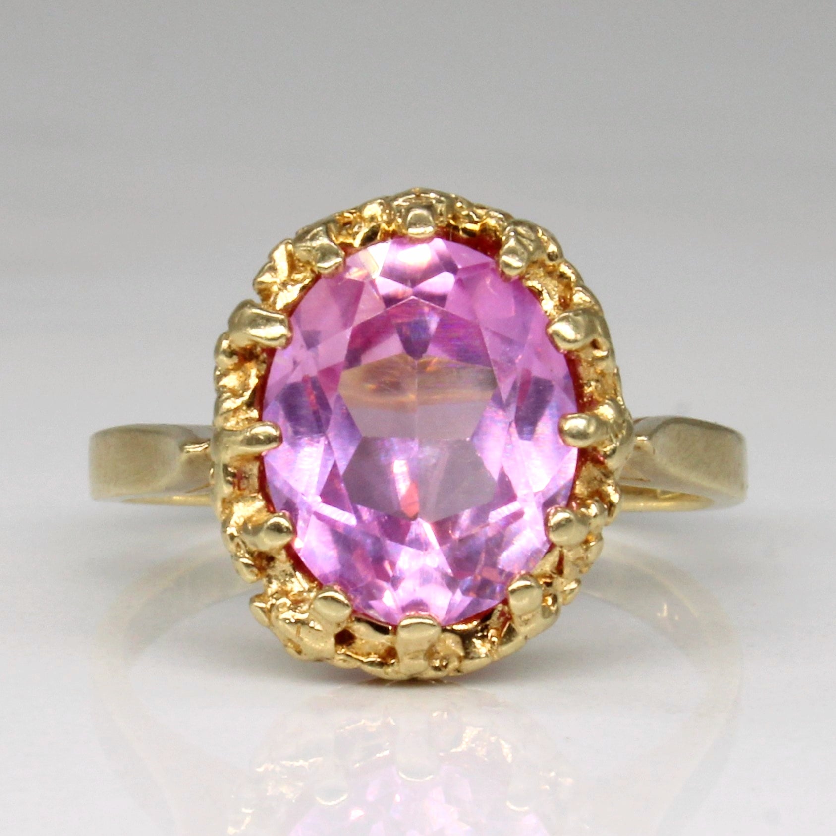 Synthetic Pink Sapphire Cocktail Ring | 2.54ct | SZ 6 |
