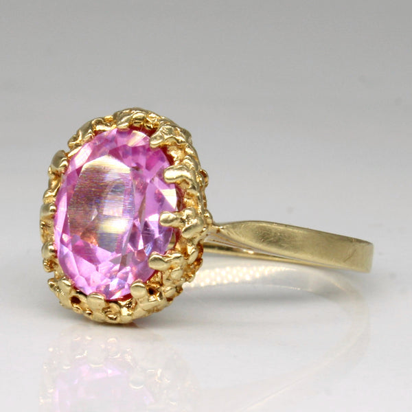 Synthetic Pink Sapphire Cocktail Ring | 2.54ct | SZ 6 |