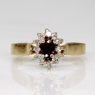 Ruby & Diamond Halo Ring | 0.18ct, 0.10ctw | SZ 5.75 |