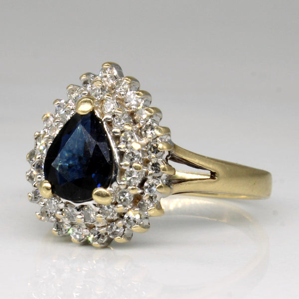 Sapphire & Diamond Cocktail Ring | 1.20ct, 0.40ctw | SZ 9 |