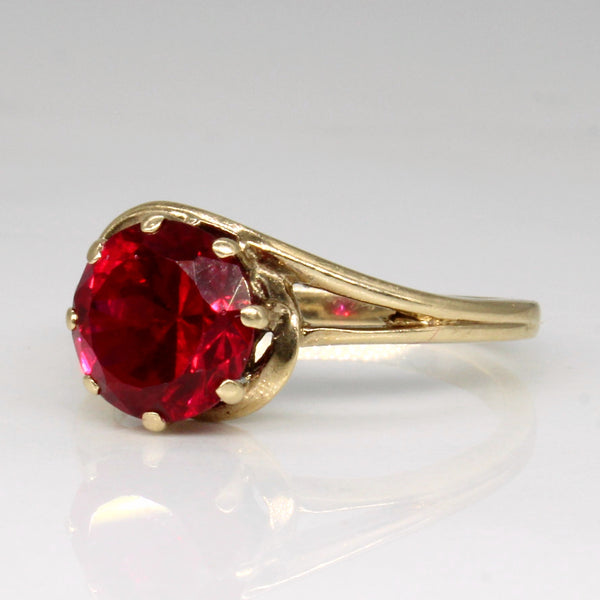 Synthetic Ruby Cocktail Ring | 2.70ct | SZ 6.5 |