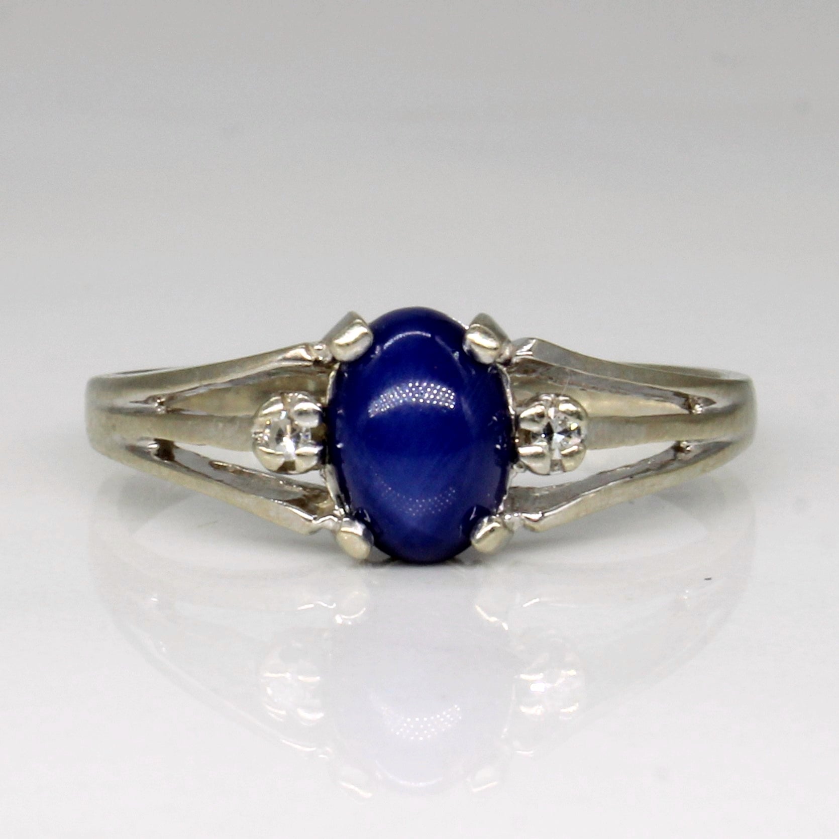 Synthetic Star Sapphire & Diamond Ring | 0.95ct, 0.02ctw | SZ 7.25 |