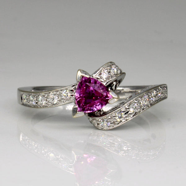 Pink Sapphire & Diamond Waterfall Ring | 0.50ct, 0.16ctw | SZ 7 |