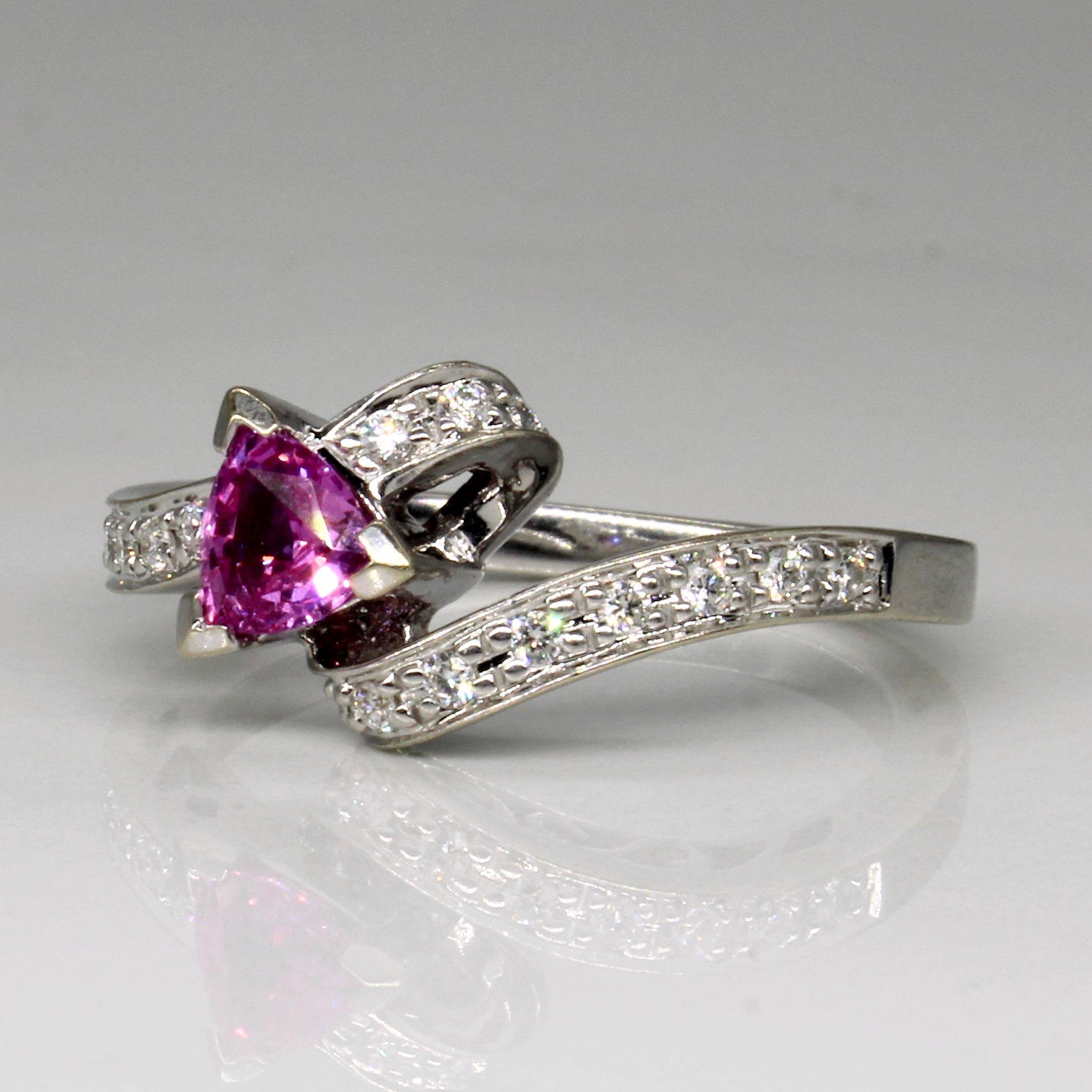 Pink Sapphire & Diamond Waterfall Ring | 0.50ct, 0.16ctw | SZ 7 |