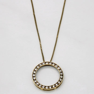 Diamond Circle Pendant & Necklace | 0.26ctw | 20