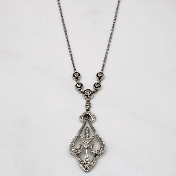 Diamond Drop Pendant Necklace | 0.20ctw | 16