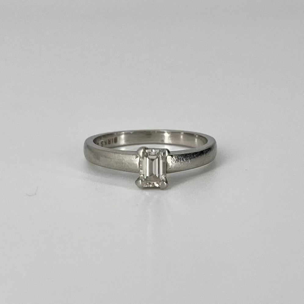 'Birks' Solitaire Emerald Cut Engagement Ring | 0.42 ctw | SZ 5