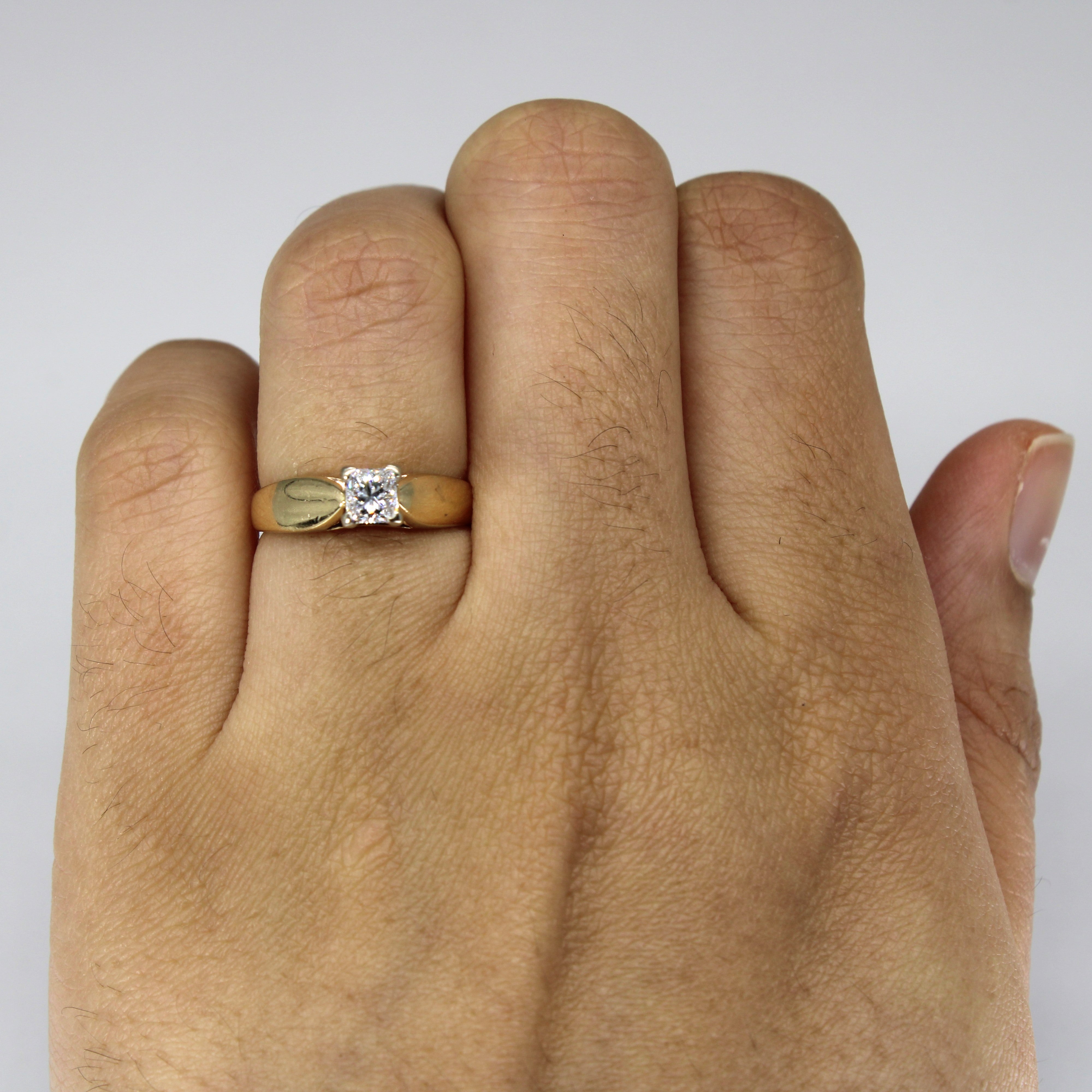 Solitaire Princess Diamond 14k Ring | 0.35ct | SZ 4.75 |
