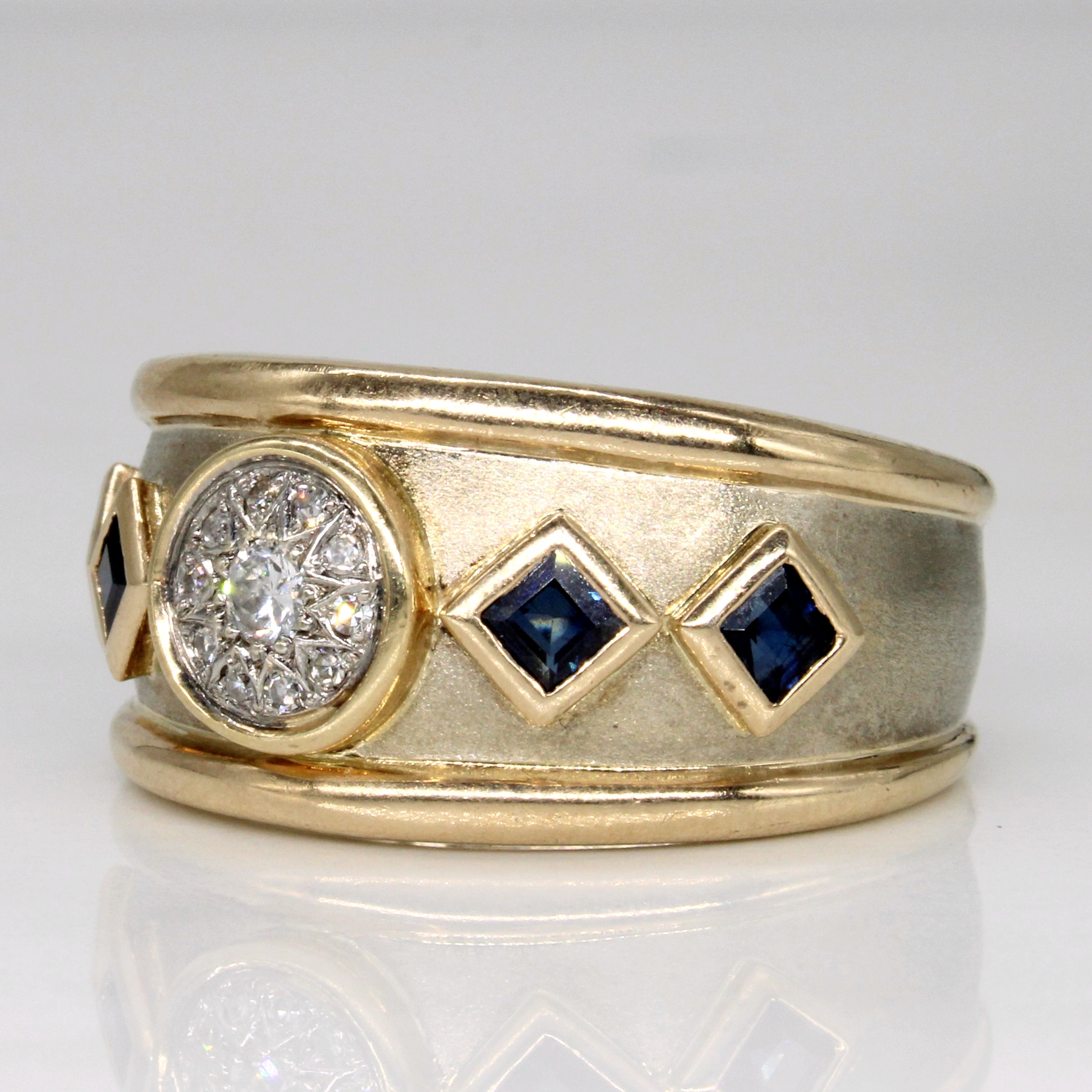 Bague en diamant et saphir | 0,70 ct, 0,18 ct | Taille 12 | 
