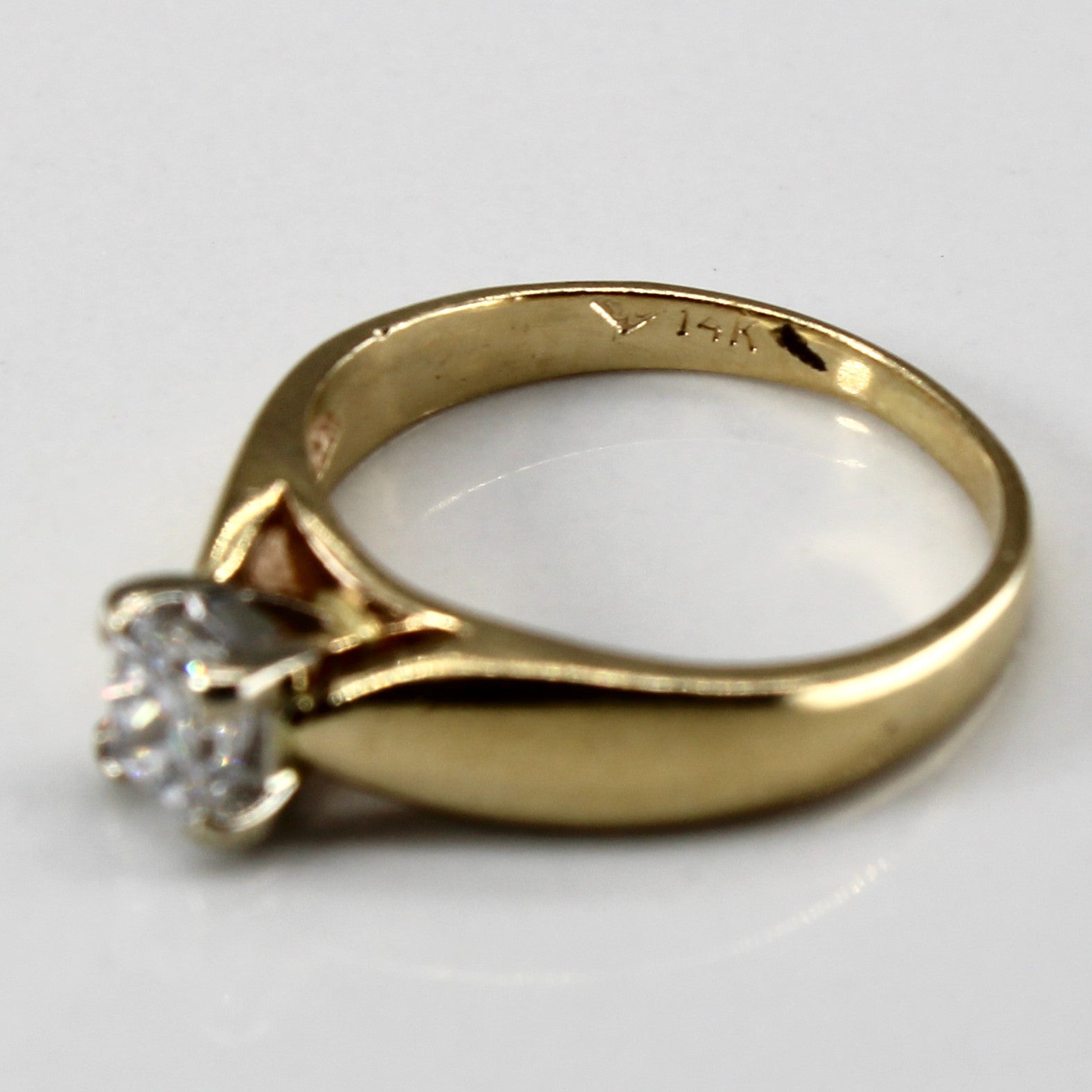 Solitaire Princess Diamond 14k Ring | 0.35ct | SZ 4.75 |