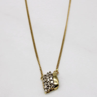 Diamond Cluster Pendant Necklace | 0.22ctw | 16