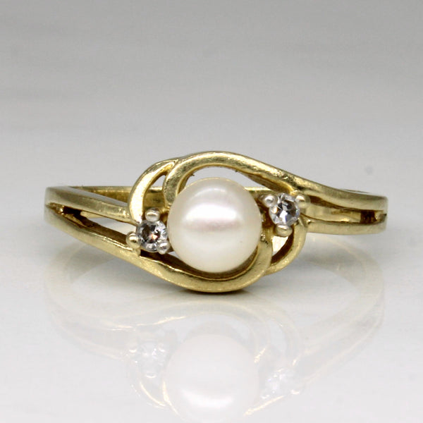 Pearl & Diamond Ring | 0.04ctw | SZ 6.25 |