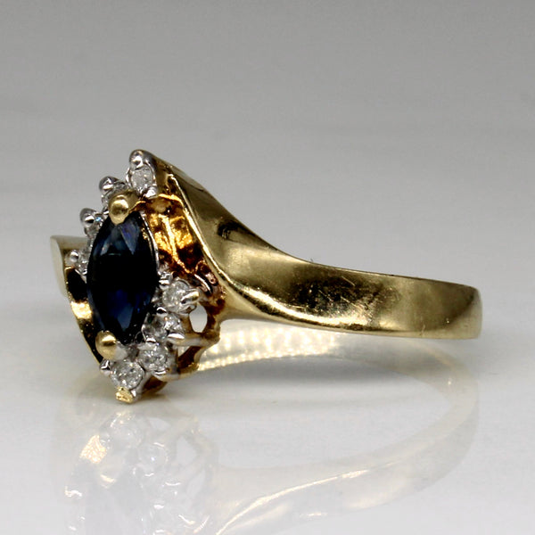Sapphire & Diamond Ring | 0.25ct, 0.08ctw | SZ 6.5 |