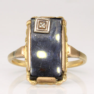 Onyx & Diamond Cocktail Ring | 2.00ct, 0.01ct | SZ 7.5 |