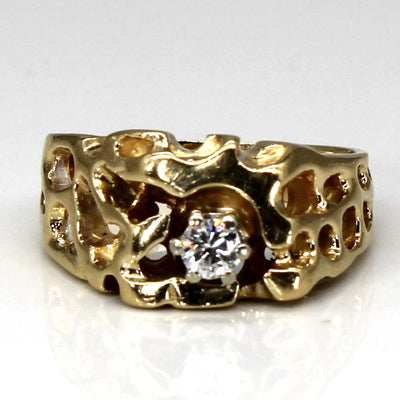 Solitaire Diamond Textured 10k Ring | 0.23ct | SZ 9.5 |