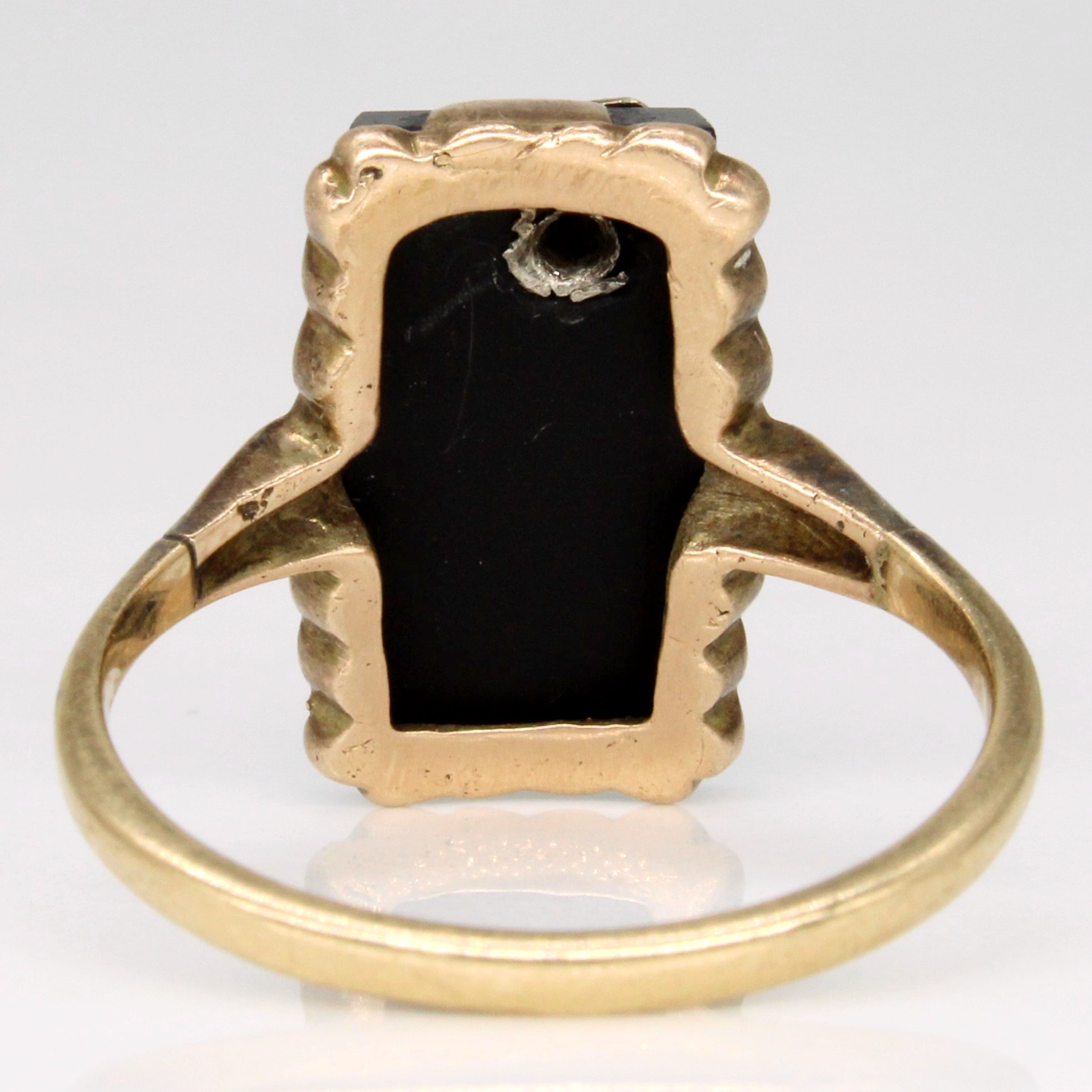 Onyx & Diamond Cocktail Ring | 2.00ct, 0.01ct | SZ 7.5 |