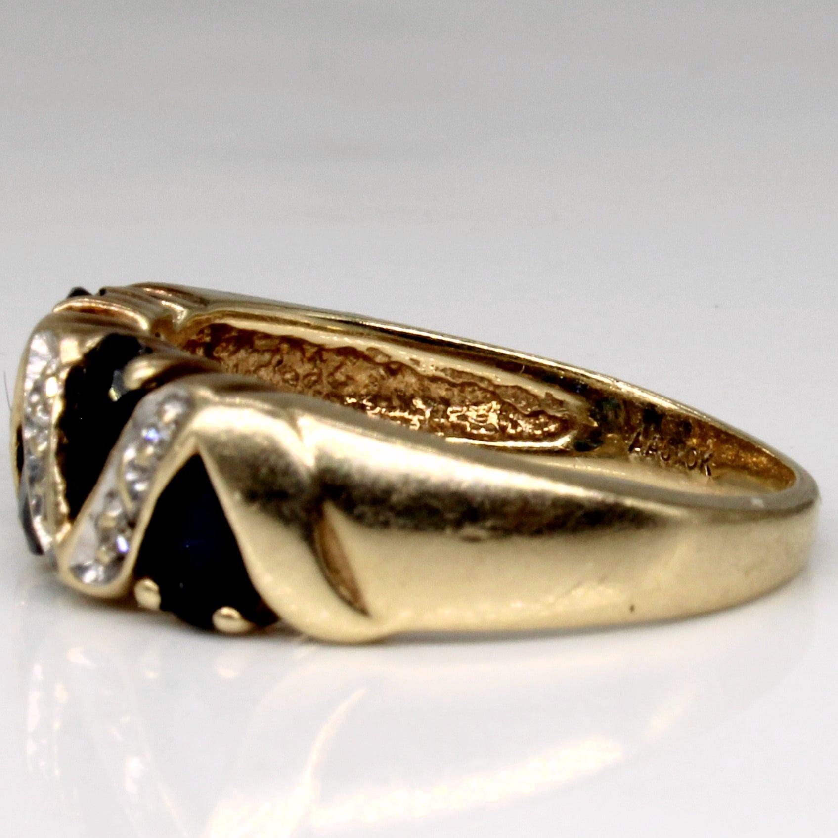Bague saphir et diamants | 1,25 ct, 0,03 ct | Taille 6,5 | 