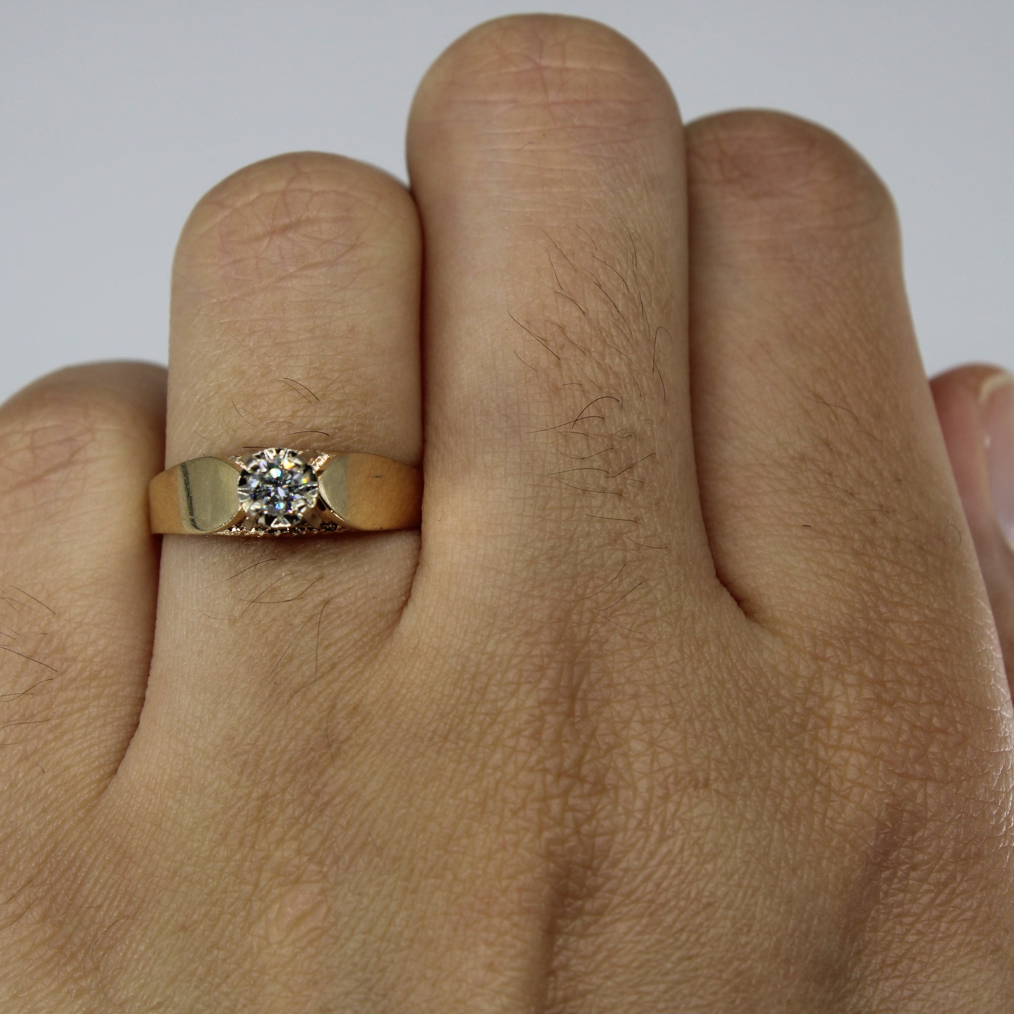 High Set Solitaire Diamond 14k Ring | 0.16ct | SZ 6.25 |