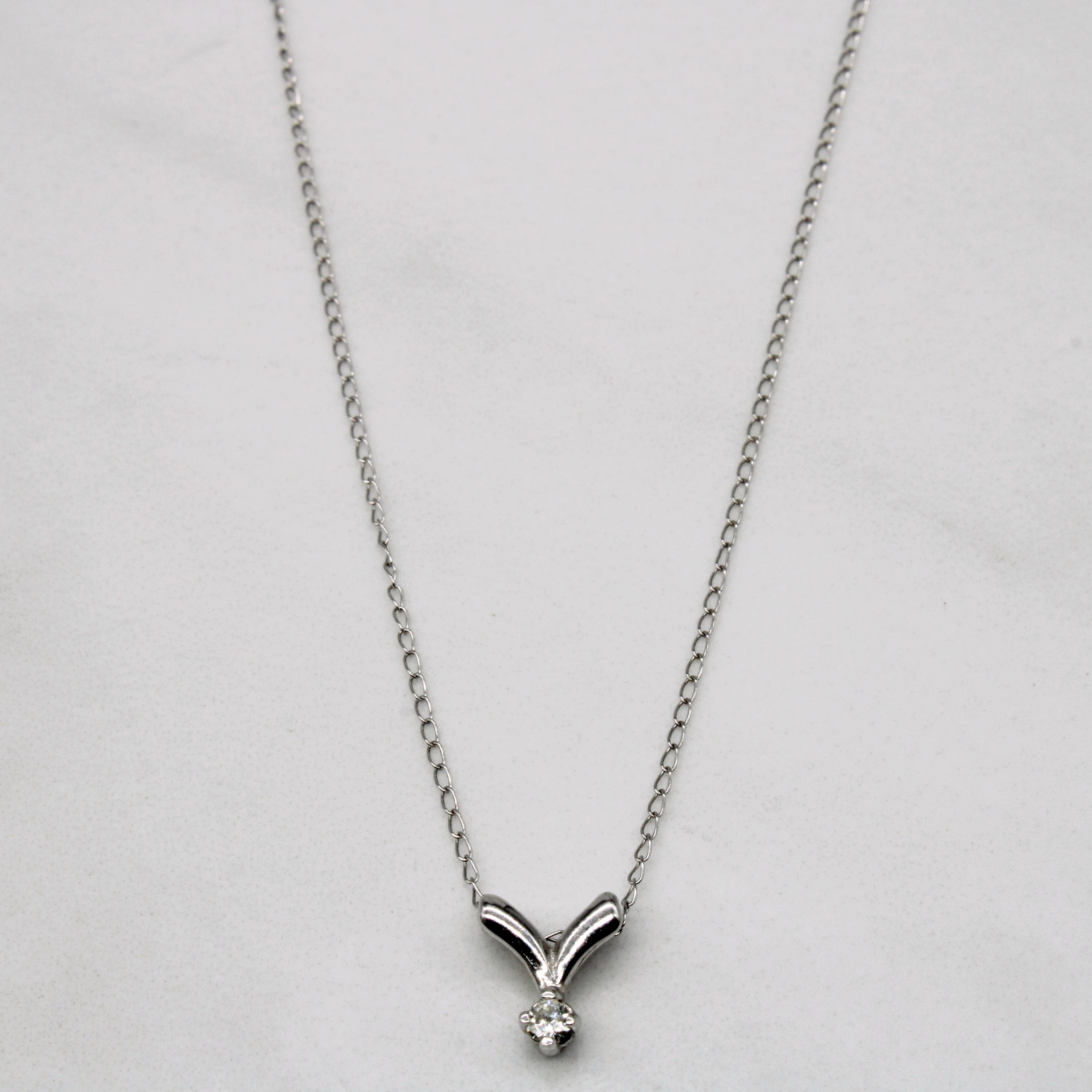 Solitaire Diamond Necklace | 0.03ct | 16" |