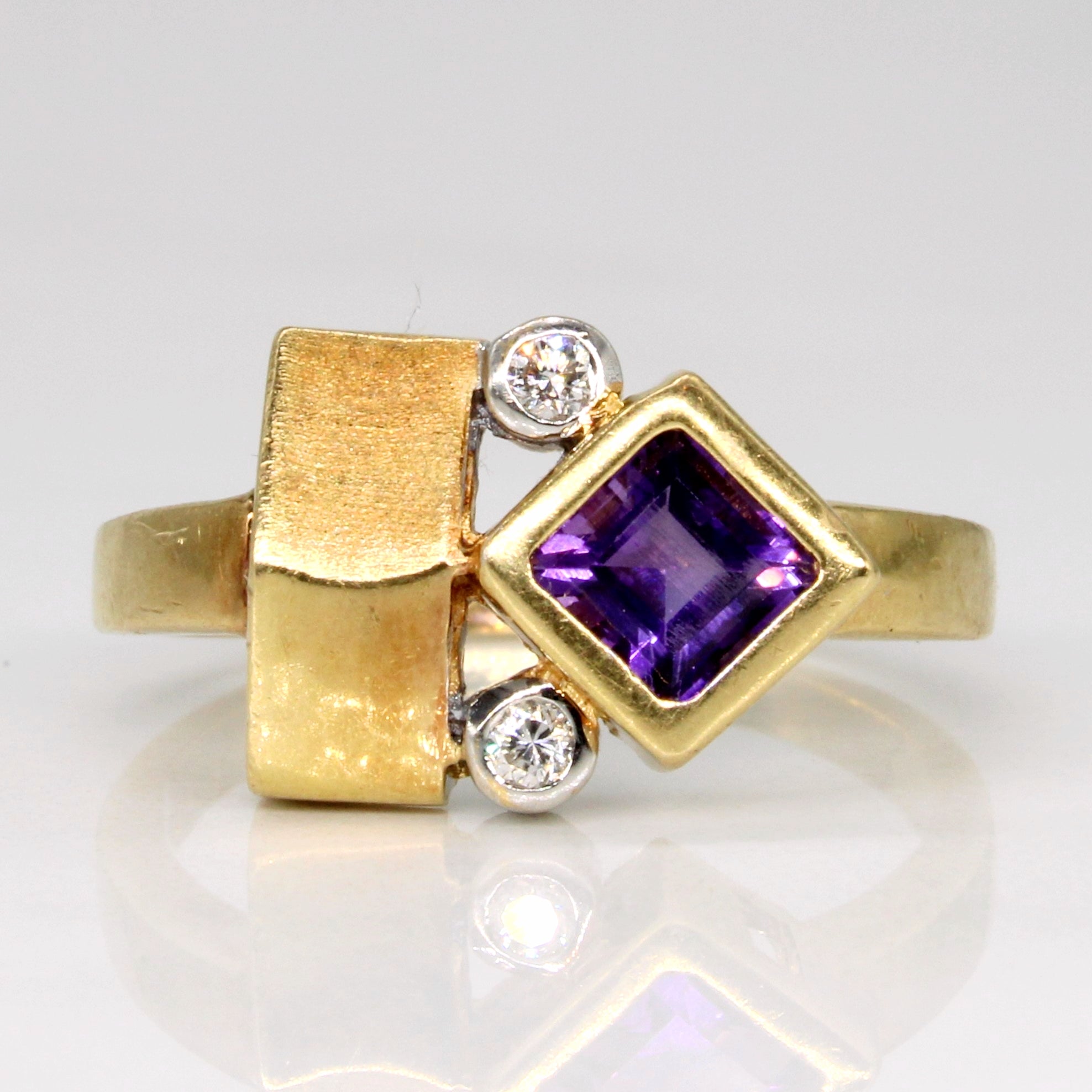 Amethyst & Diamond Cocktail Ring | 0.46ct, 0.06ctw | SZ 7 |