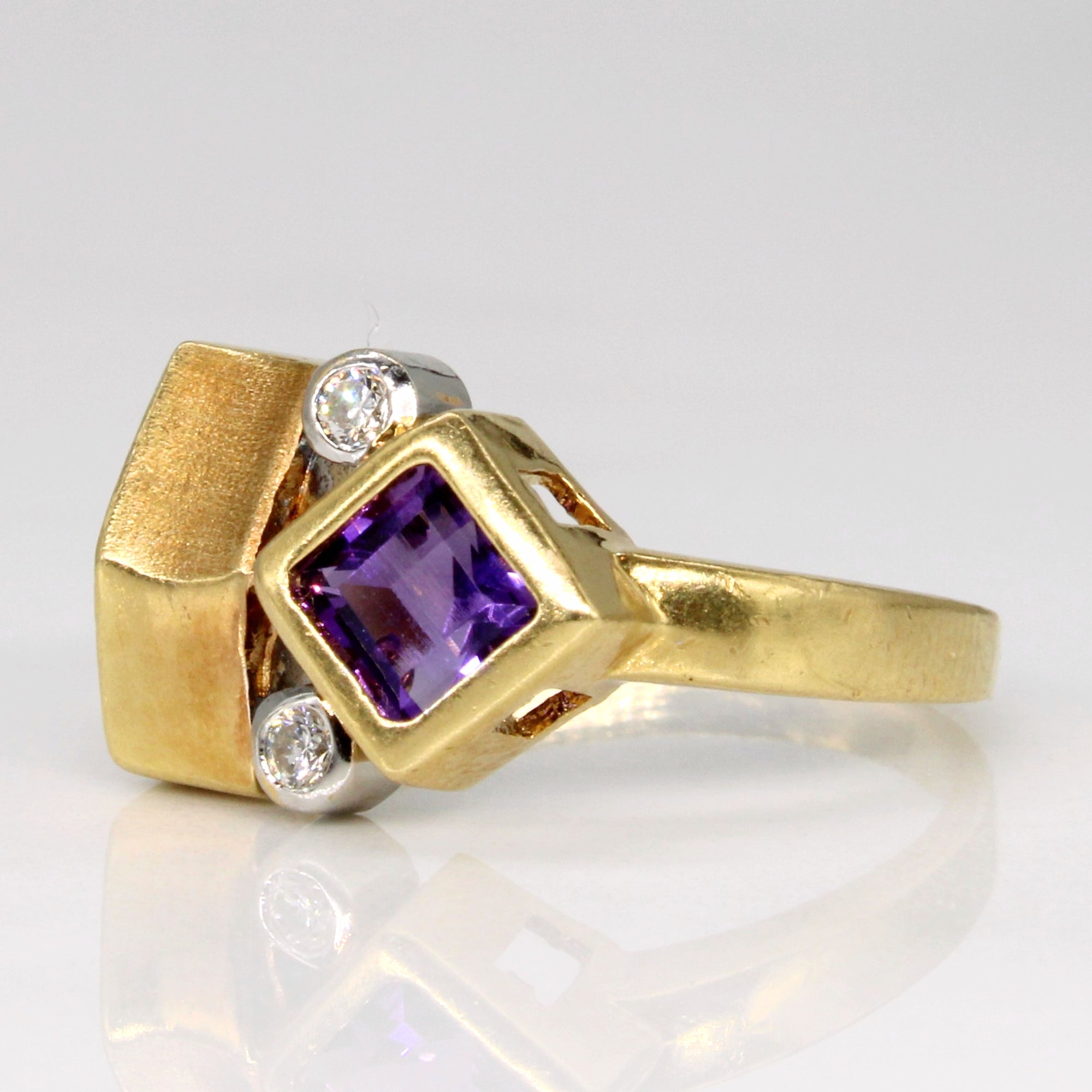 Amethyst & Diamond Cocktail Ring | 0.46ct, 0.06ctw | SZ 7 |