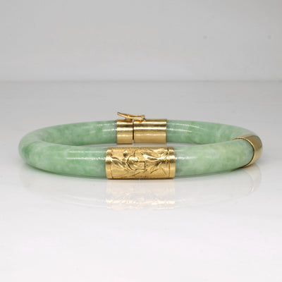Jadeite 14k Bangle | 150.00ctw | 7.5