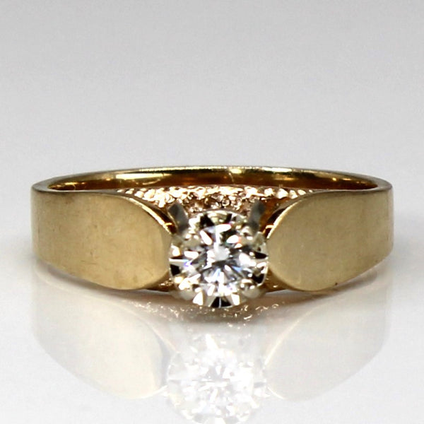 High Set Solitaire Diamond 14k Ring | 0.16ct | SZ 6.25 |